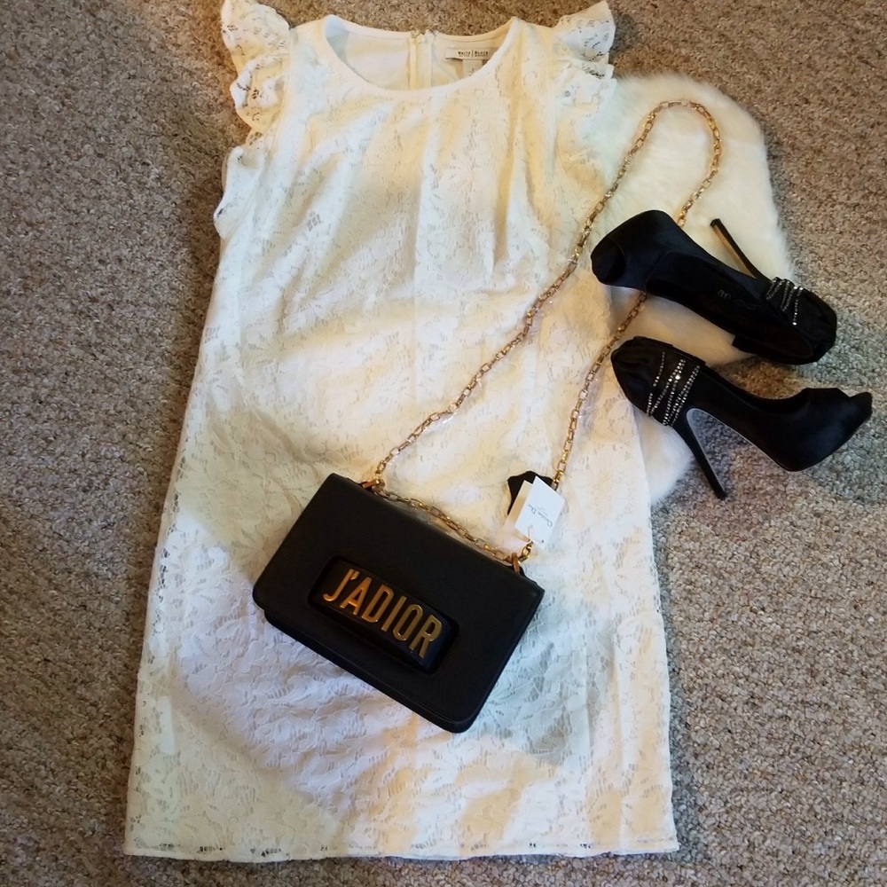 White House black market flutters slv Lace dress